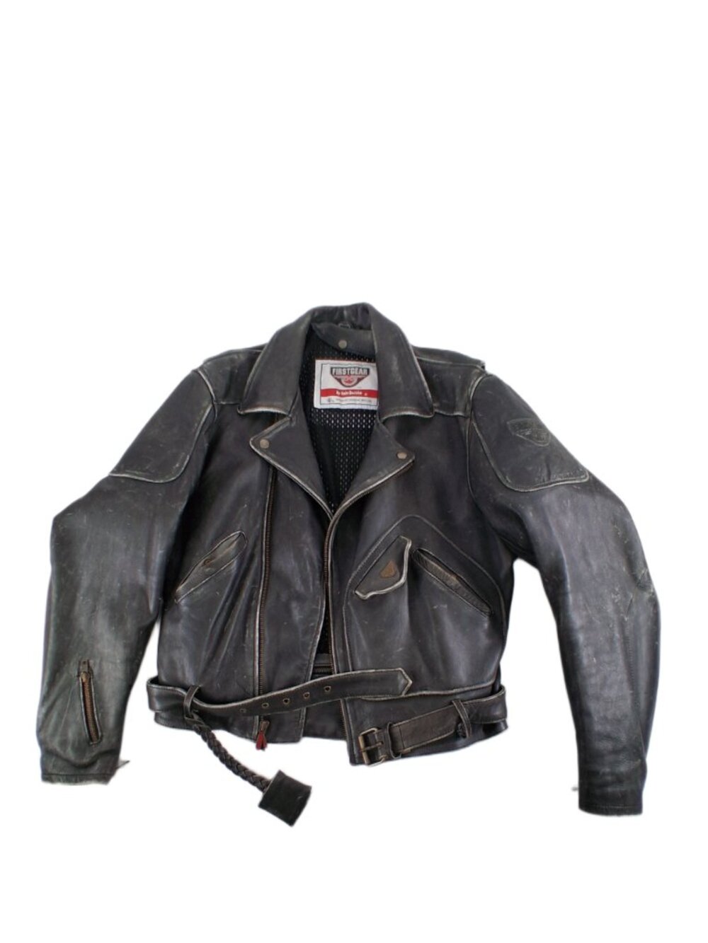 Vintage Firstgear By Hein Gericke Leather Motorcycle Jacket Belted Men's Biker L - Picture 8 of 16